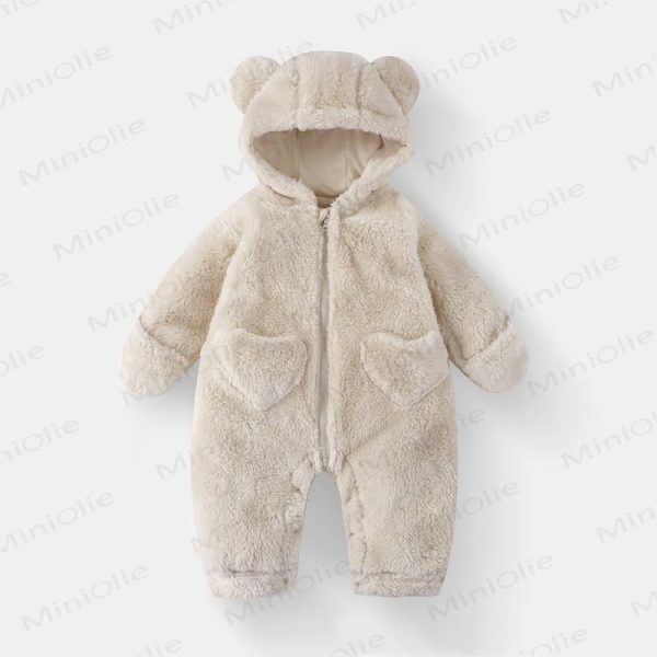 Baby Bear Hooded Fleece Romper