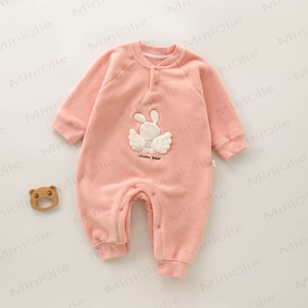 LOVELY BEAR Baby Fleece Bear Romper