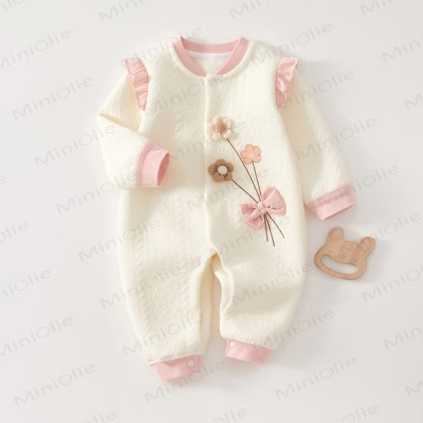 Baby Flower Flutter Sleeves Pink Romper