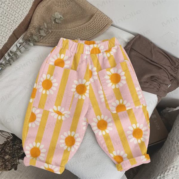 Baby Toddler Striped Sunflower Pants