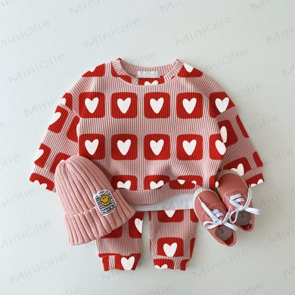 Baby Love Pink Waffle 2-piece Set