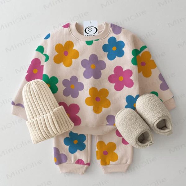 Baby Beige Colorful Floral 2-piece Set