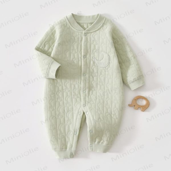 Baby Moon Star Solid Color Romper