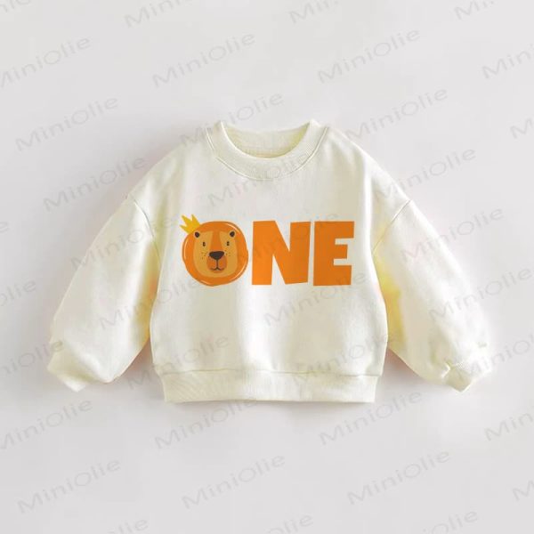 ONE Baby Toddler Lion Cream Sweatshirt