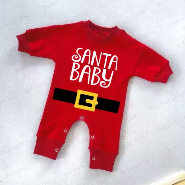 SANTA BABY Baby Red Romper