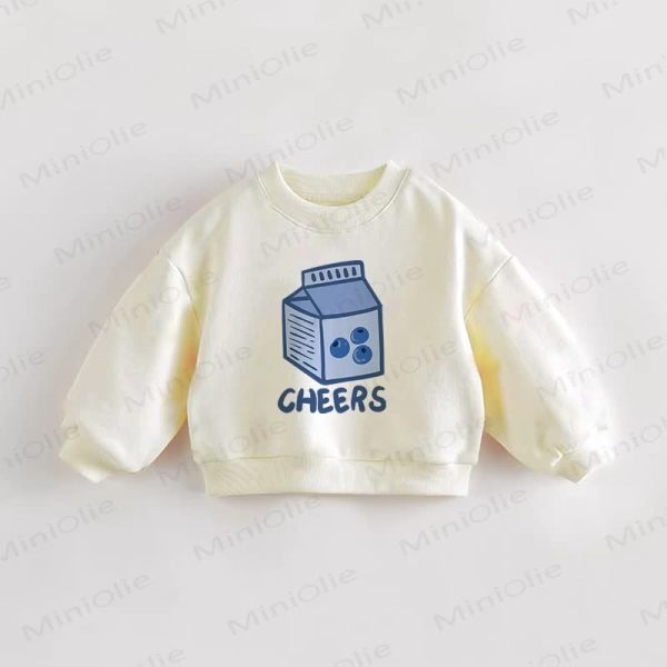 CHEERS Baby Toddler Cream Blueberry Juice Sweatshirt