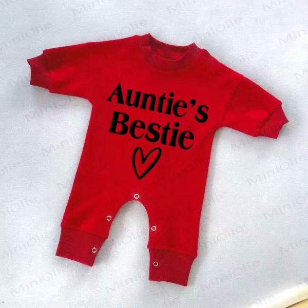 AUNTIE'S BESTIE Baby Red Romper