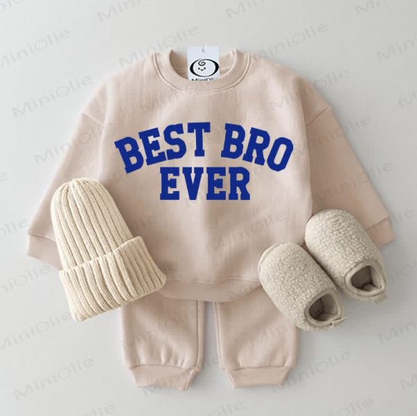 BEST BRO EVER Baby Sweatshirt 2-piece Beige Set