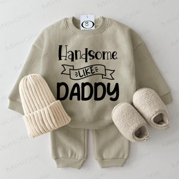 HANDSOME LIKE DADDY Baby 2-piece Grey Green Set