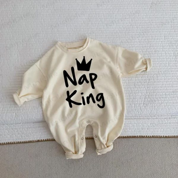 NAP KING Baby Toddler Beige Romper