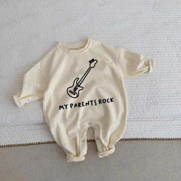 MY PARENTS ROCK Baby Toddler Beige Romper
