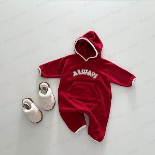 Baby Patch Pocket Hooded Romper