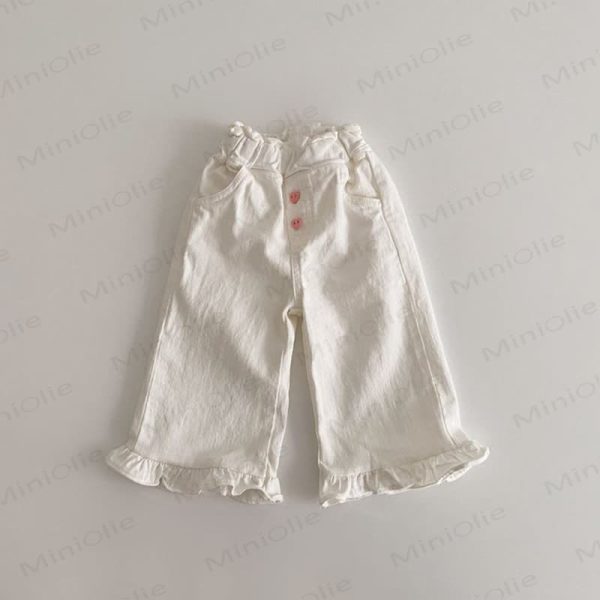 Baby Toddler Girl Heart Solid Color Pants