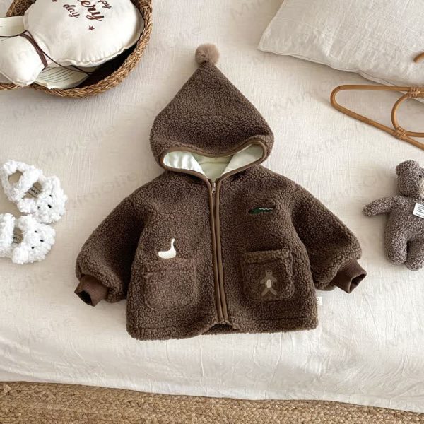 Baby Embroidered Cartoon Hooded Outerwear