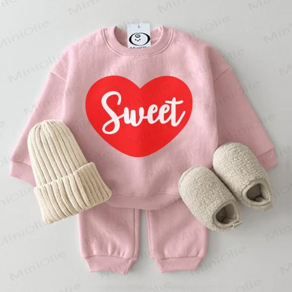 SWEET Baby Sweatshirt 2-piece Pink Set