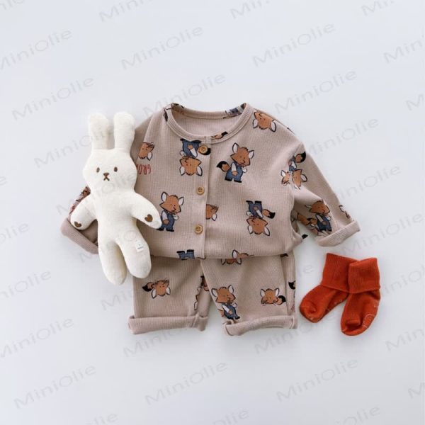 Baby Girl Animal 2-piece Waffle Set