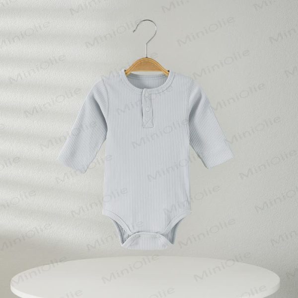 Baby Pajamas Solid Color Ribbed Bodysuit