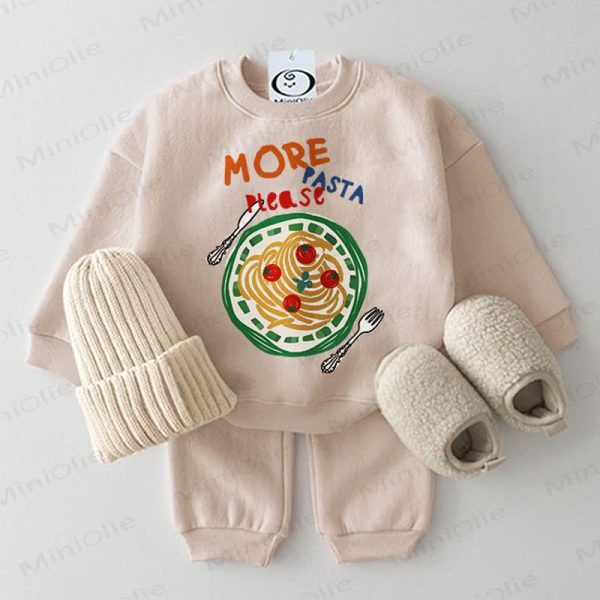 MORE PASTA PLEASE Baby 2-piece Beige Set