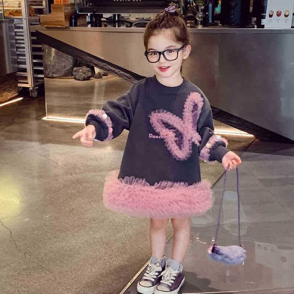 Toddler Girl Animal Mesh Panel Dress