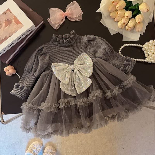 Toddler Girl Mesh Bow Tutu Dress