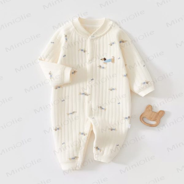 Baby Puppy Print Quilted Onesie