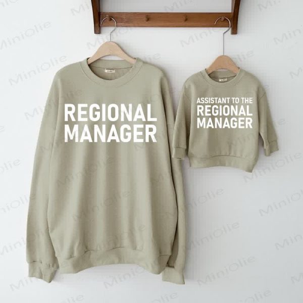 ASSISTANT TO THE REGIONAL MANAGER Grey Green Family Sweatshirt