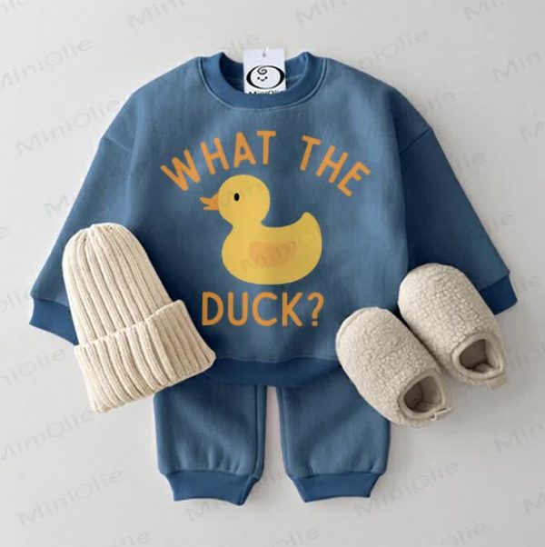 WHAT THE DUCK? Baby Blue Sweatsuit 2-piece Set