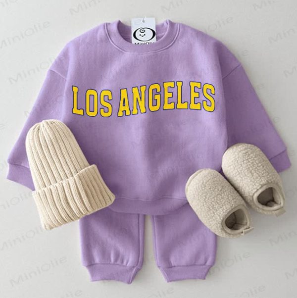 LOS ANGELES Baby 2-piece Sweatshirt Purple Set