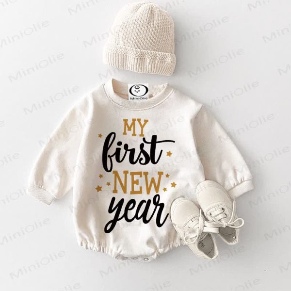 MY FIRST NEW YEAR Baby White Bodysuit