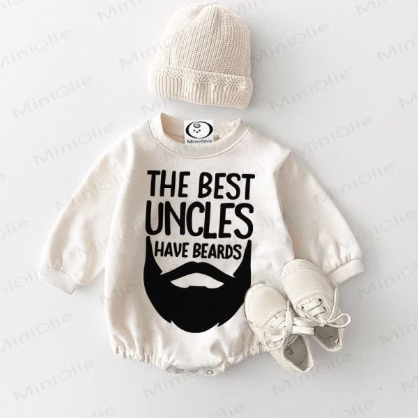 THE BEST UNCLES HAVE BEARDS Baby White Bodysuit