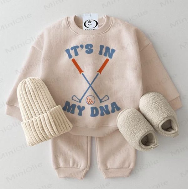 IT'S IN MY DNA Baby Golf Beige Sweatshirt 2-piece Set