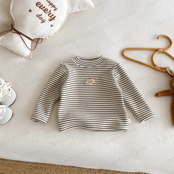 Baby Toddler Girl Striped Fleece T-shirt