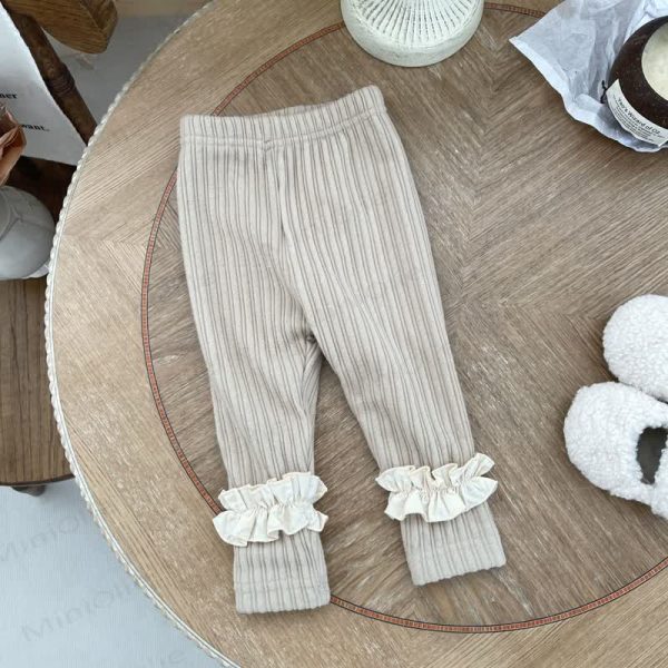 Baby Girl Fleece Lined Lace Ribbing Leggings