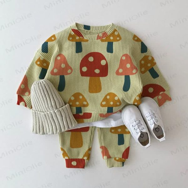 Baby Toddler Mushroom Waffle Green 2-piece Set