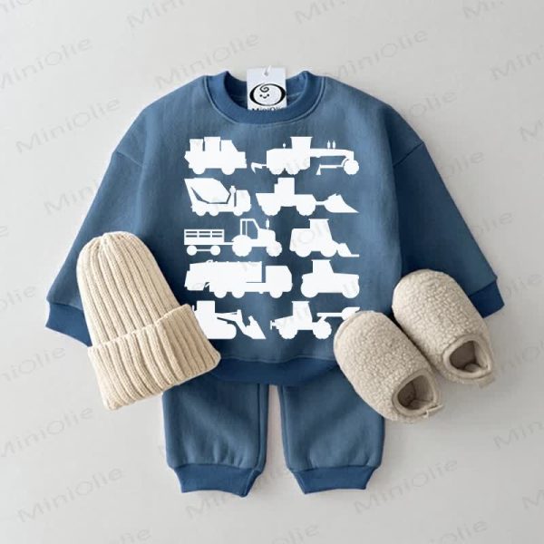 Baby Excavator Sweatsuit 2-piece Set