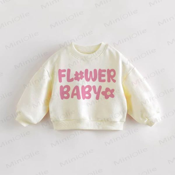 FLOWER BABY Baby Toddler Cream Sweatshirt