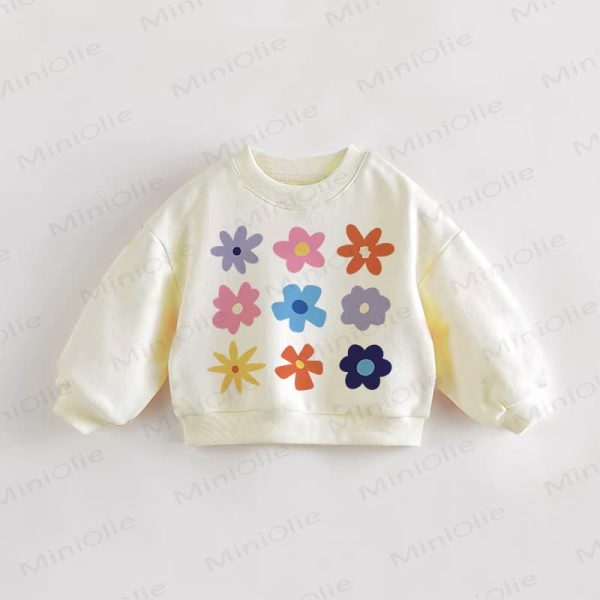 Baby Toddler Multicolor Flower Cream Sweatshirt