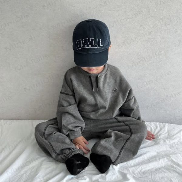 Toddler Drawstring Solid Color 2-piece Set