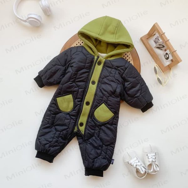 Baby Newborn Hooded Fleece Romper