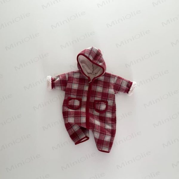 Baby Plaid Fleece Romper
