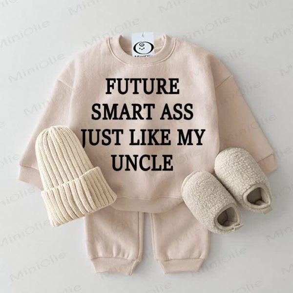 FUTURE SMART ASS JUST LIKE MY UNCLE Baby Beige 2-piece Set