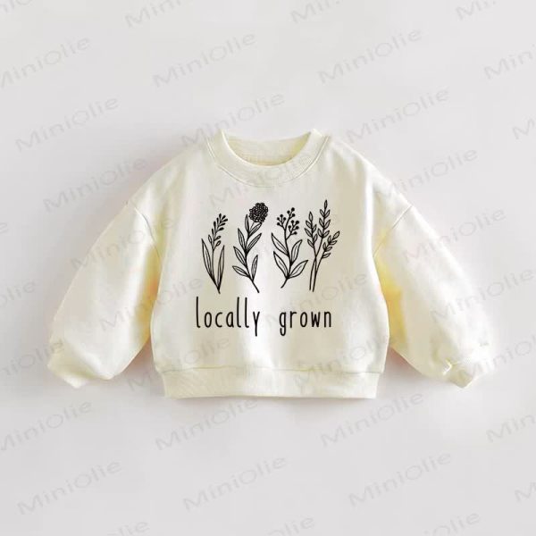 LOCALLY GROWN Baby Toddler Floral Cream Sweatshirt