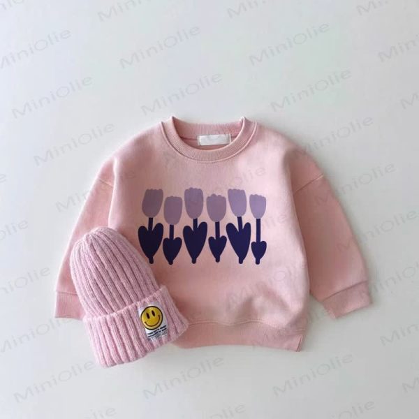 Baby Girl Floral Pink Sweatshirt