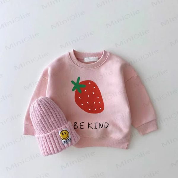 BE KIND Baby Girl Strawberry Pink Sweatshirt