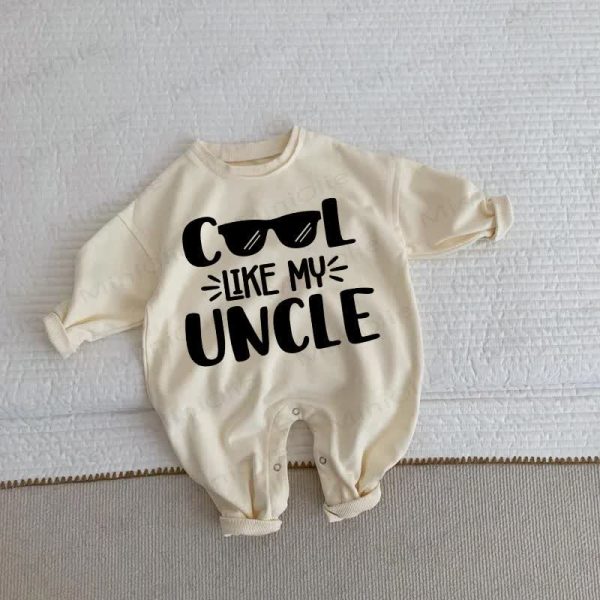 COOL LIKE MY UNCLE Baby Toddler Beige Romper