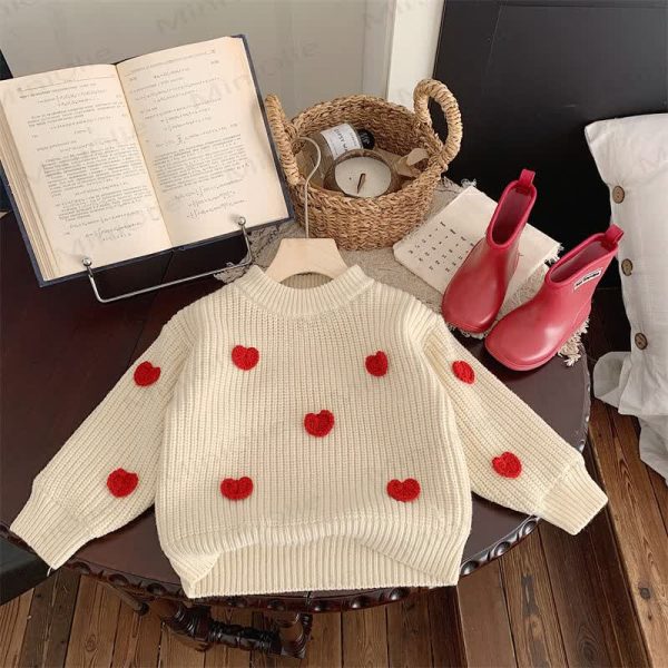 Kid Girls' Heart Knit Sweater