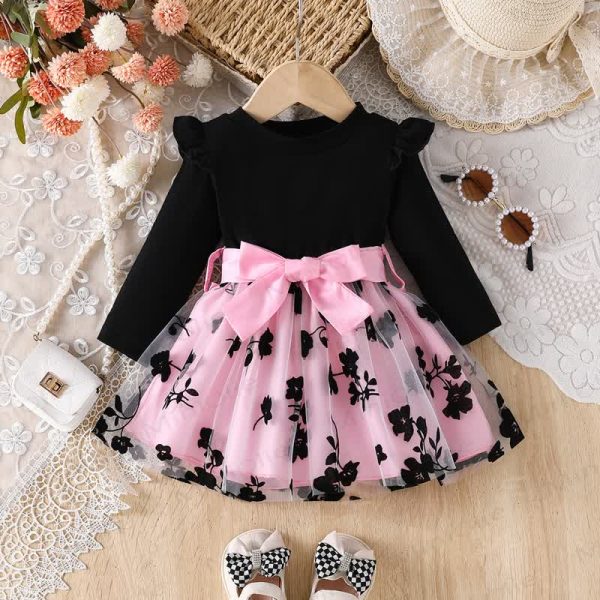 Baby Girl Bow Flower Mesh Dress