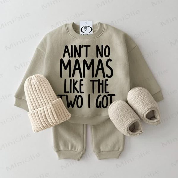 AIN'T NO MAMAS LIKE THE TWO I GOT Baby Grey Green 2-piece Set