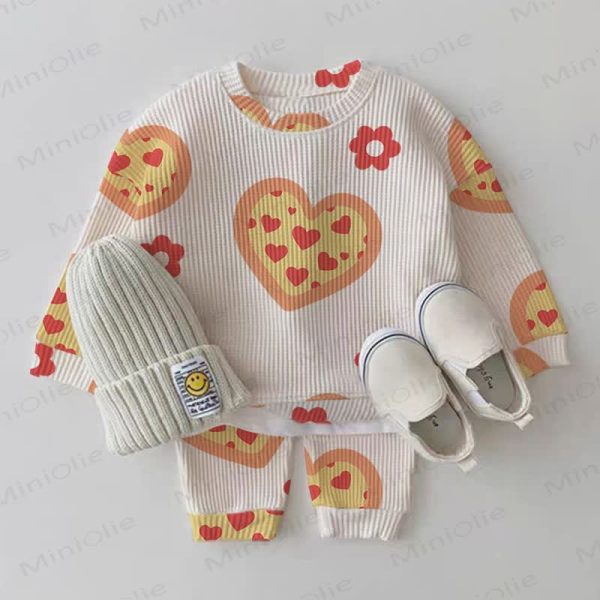 Baby Pizza Love Flower Waffle 2-piece Set