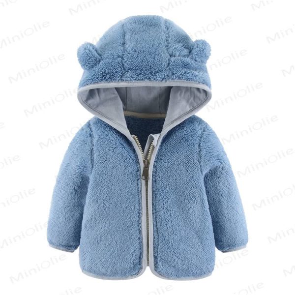 Baby Hooded Solid Color Outerwear